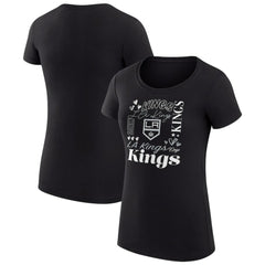 Los Angeles Kings - G-III 4Her by Carl Banks Women's Super-Slim Fit Lightweight Collage Team Graphic T-Shirt Black