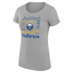 Buffalo Sabres - G-III 4Her by Carl Banks Women's Super-Slim Fit Lightweight Collage Team Graphic T-Shirt Heather Gray