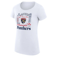 Florida Panthers - G-III 4Her by Carl Banks Women's Super-Slim Fit Lightweight Collage Team Graphic T-Shirt White