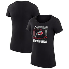 Carolina Hurricanes - G-III 4Her by Carl Banks Women's Super-Slim Fit Lightweight Collage Team Graphic T-Shirt Black