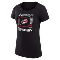Carolina Hurricanes - G-III 4Her by Carl Banks Women's Super-Slim Fit Lightweight Collage Team Graphic T-Shirt Black
