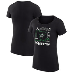 Dallas Stars - G-III 4Her by Carl Banks Women's Super-Slim Fit Lightweight Collage Team Graphic T-Shirt Black