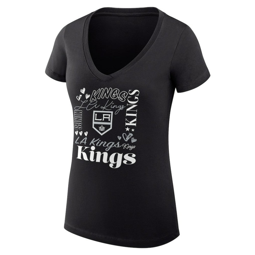 Los Angeles Kings - G-III 4Her by Carl Banks Women's Super-Slim Fit Lightweight Collage Team Graphic T-Shirt Black