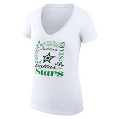 Dallas Stars - G-III 4Her by Carl Banks Women's Super-Slim Fit Lightweight Collage Team Graphic T-Shirt White