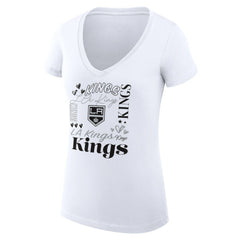 Los Angeles Kings - G-III 4Her by Carl Banks Women's Super-Slim Fit Lightweight Collage Team Graphic T-Shirt White
