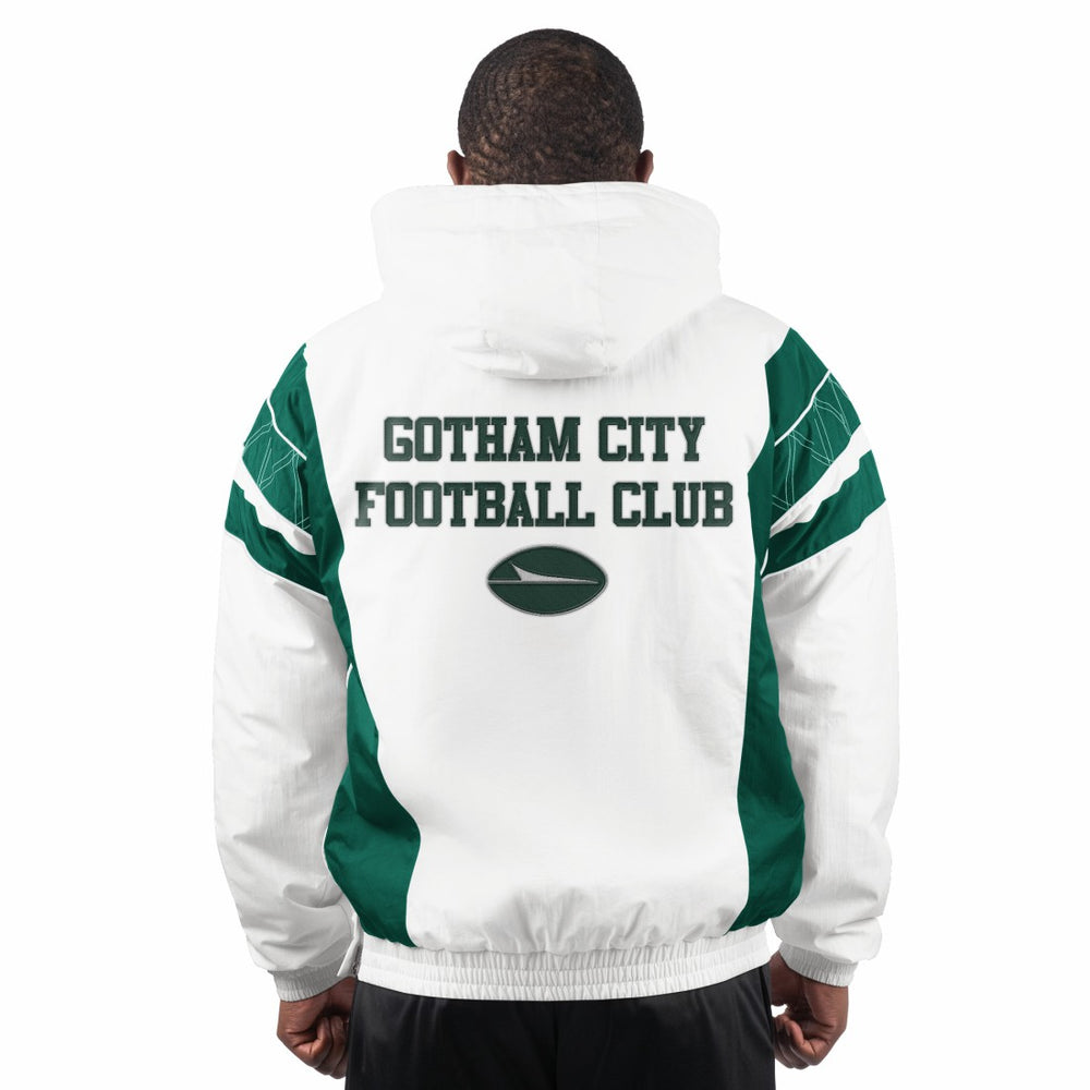 New York Jets Starter Gotham City Half-Zip Hoodie Jacket White - NFL