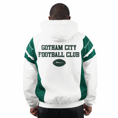 New York Jets Starter Gotham City Half-Zip Hoodie Jacket White - NFL