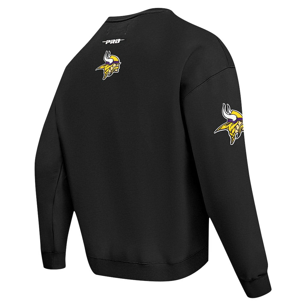 Minnesota Vikings Pro Standard Turn It Up Drop Shoulder Pullover Sweatshirt Black - NFL
