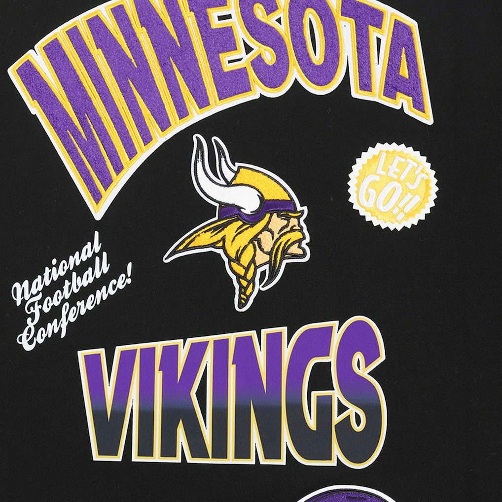 Minnesota Vikings Pro Standard Turn It Up Drop Shoulder Pullover Sweatshirt Black - NFL