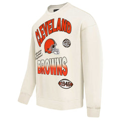 Cleveland Browns Pro Standard Turn It Up Pullover Sweatshirt Cream - NFL