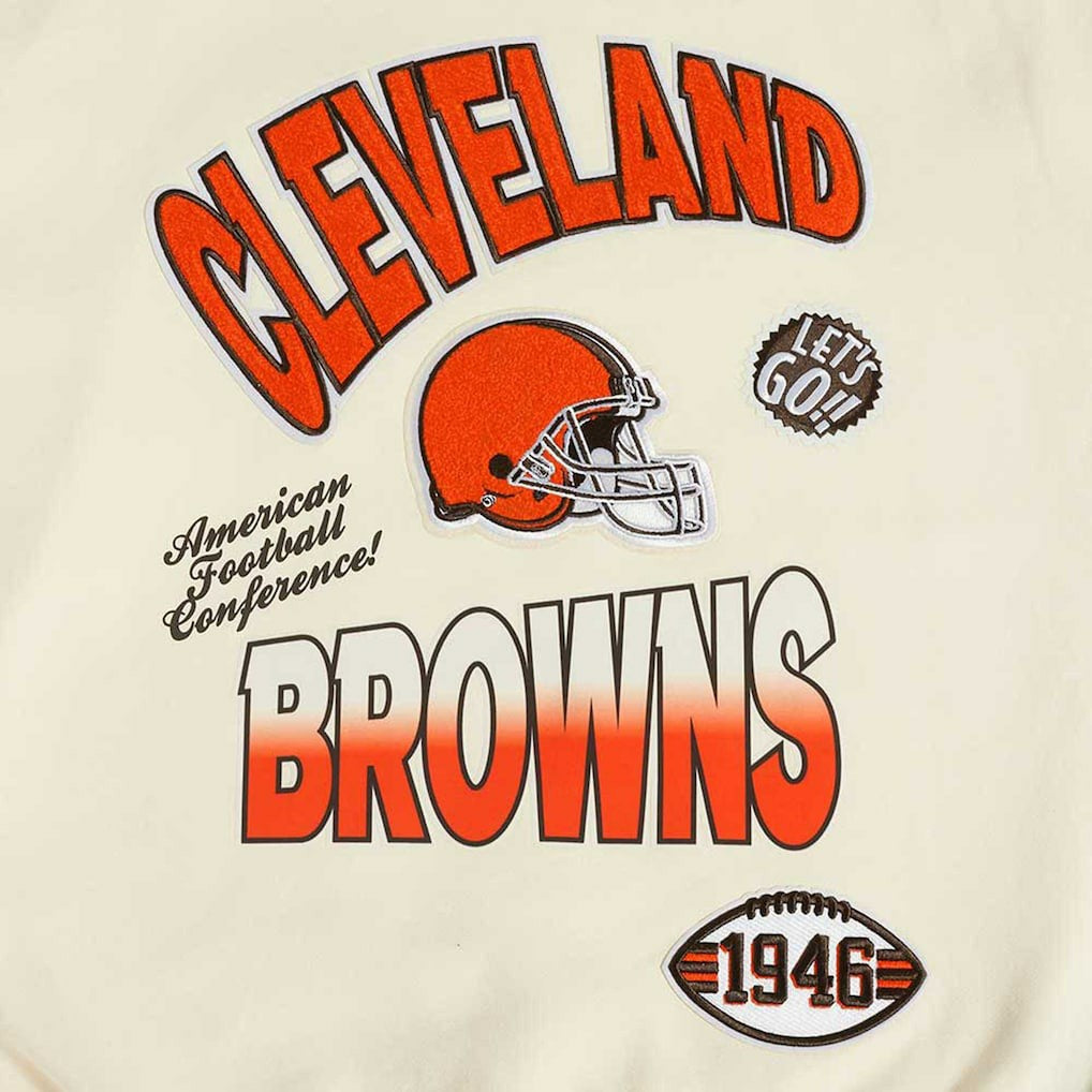 Cleveland Browns Pro Standard Turn It Up Pullover Sweatshirt Cream - NFL