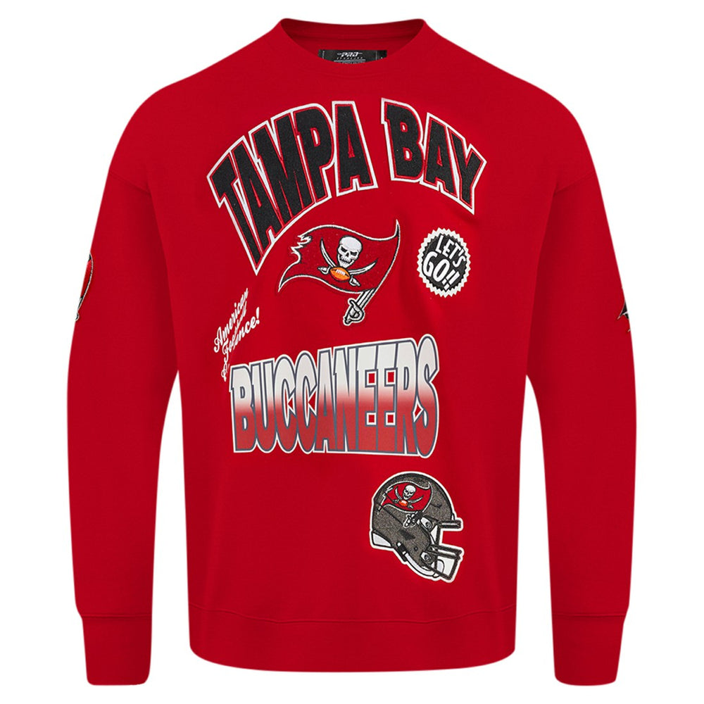 Tampa Bay Buccaneers Pro Standard Turn It Up Drop Shoulder Pullover Sweatshirt Red - NFL