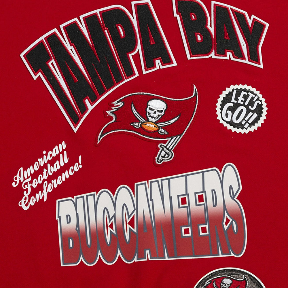 Tampa Bay Buccaneers Pro Standard Turn It Up Drop Shoulder Pullover Sweatshirt Red - NFL