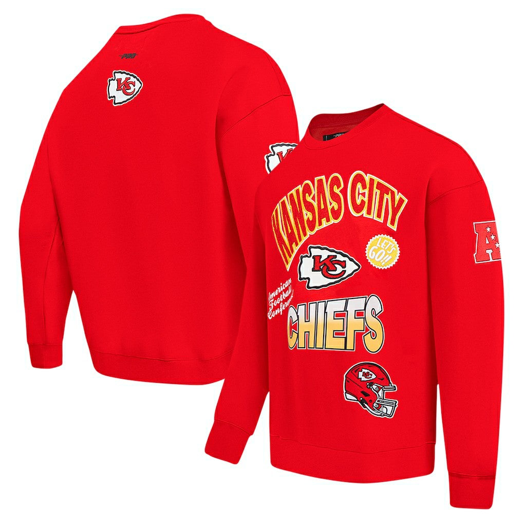 Kansas City Chiefs Pro Standard Turn It Up Drop Shoulder Pullover Sweatshirt Red - NFL