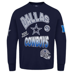 Dallas Cowboys Pro Standard Turn It Up Drop Shoulder Pullover Sweatshirt Navy - NFL
