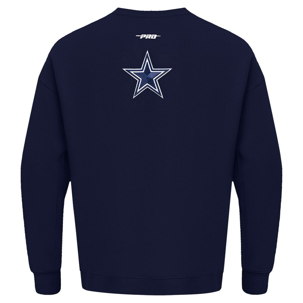 Dallas Cowboys Pro Standard Turn It Up Drop Shoulder Pullover Sweatshirt Navy - NFL