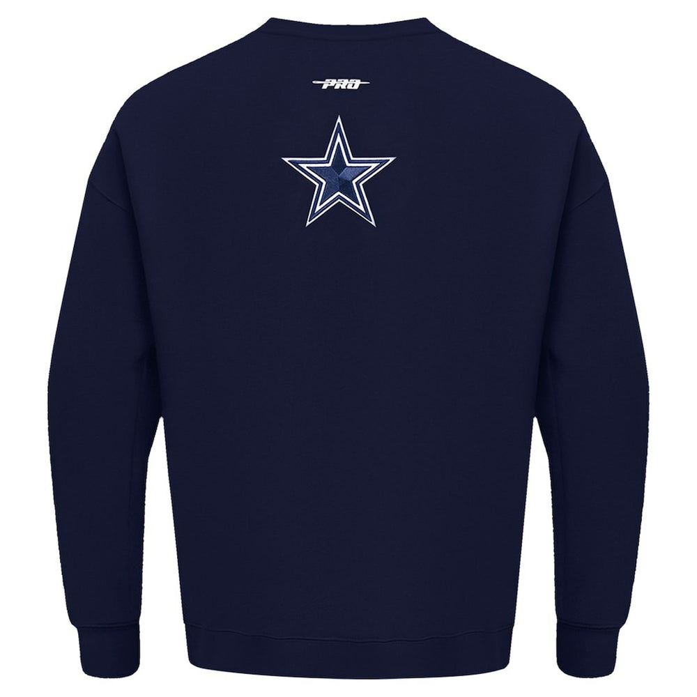 Dallas Cowboys Pro Standard Turn It Up Drop Shoulder Pullover Sweatshirt Navy - NFL