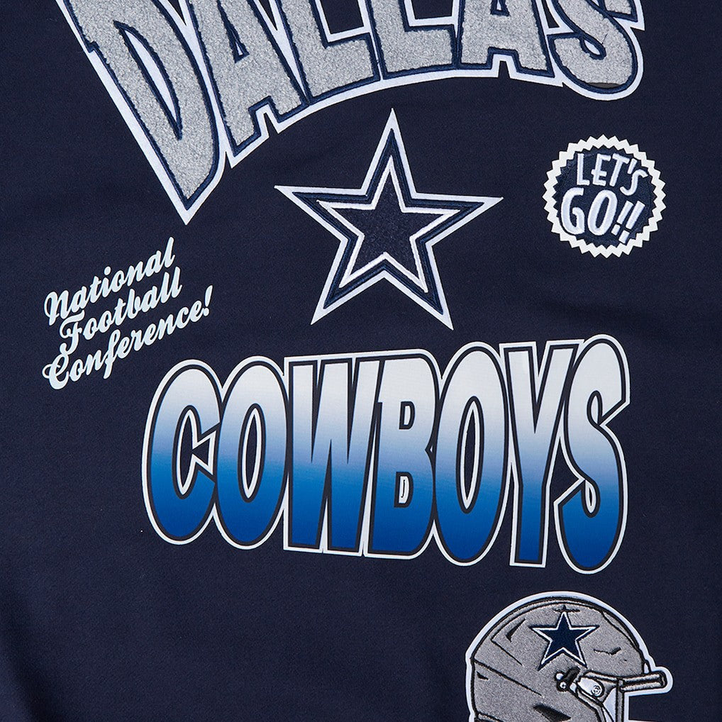 Dallas Cowboys Pro Standard Turn It Up Drop Shoulder Pullover Sweatshirt Navy - NFL