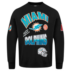 Miami Dolphins Pro Standard Turn It Up Drop Shoulder Pullover Sweatshirt Black - NFL