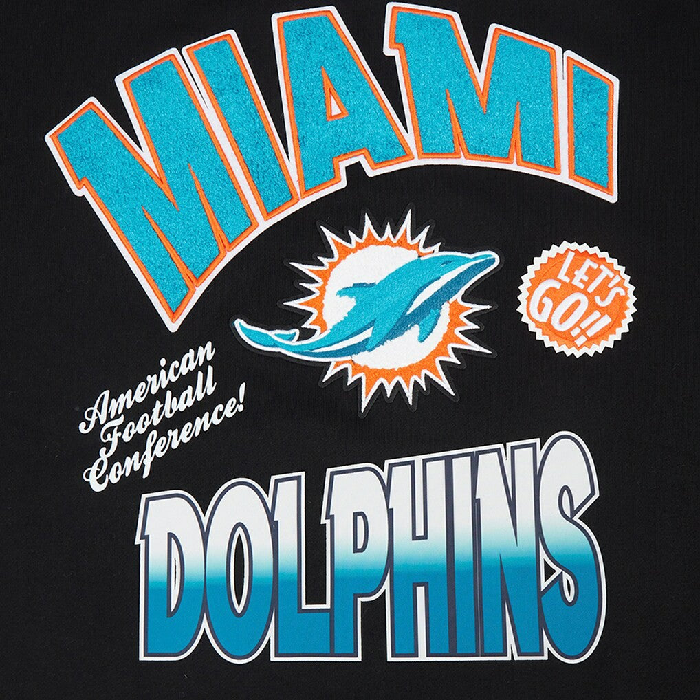 Miami Dolphins Pro Standard Turn It Up Drop Shoulder Pullover Sweatshirt Black - NFL