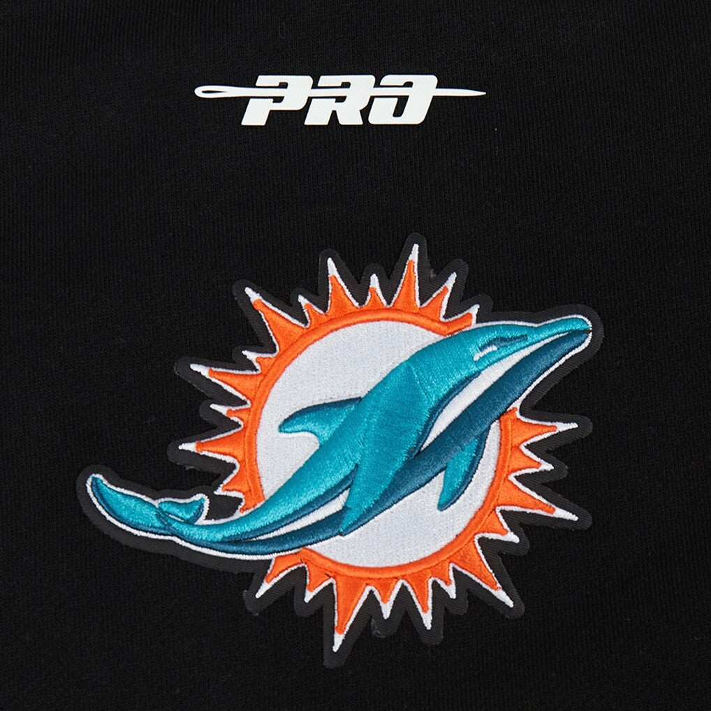 Miami Dolphins Pro Standard Turn It Up Drop Shoulder Pullover Sweatshirt Black - NFL