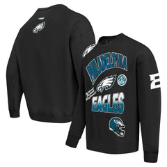 Philadelphia Eagles Pro Standard Turn It Up Drop Shoulder Pullover Sweatshirt Black - NFL