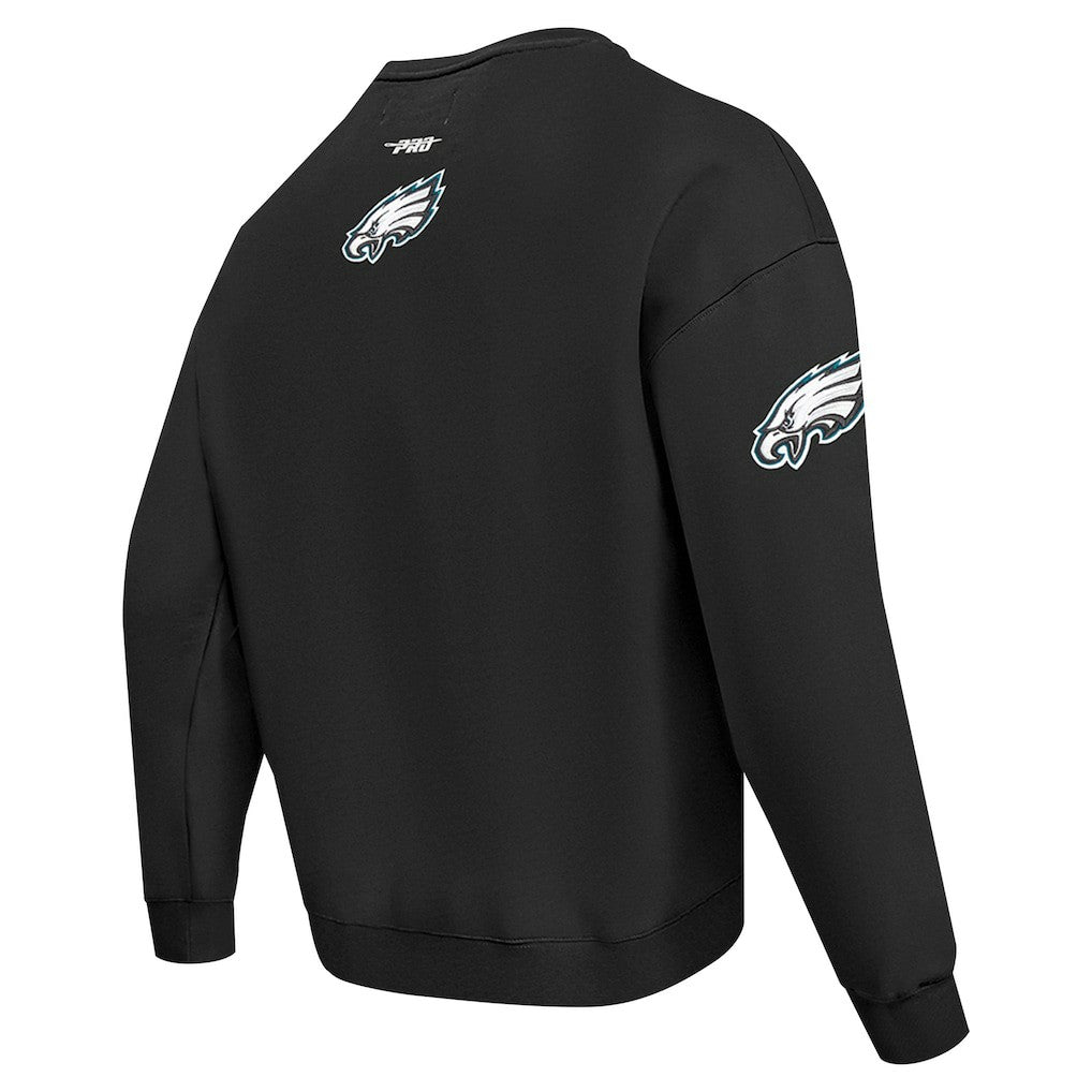 Philadelphia Eagles Pro Standard Turn It Up Drop Shoulder Pullover Sweatshirt Black - NFL