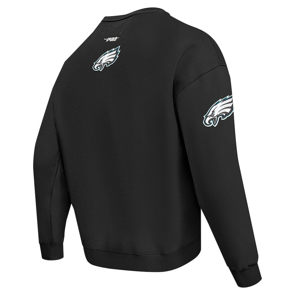 Philadelphia Eagles Pro Standard Turn It Up Drop Shoulder Pullover Sweatshirt Black - NFL