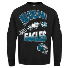 Philadelphia Eagles Pro Standard Turn It Up Drop Shoulder Pullover Sweatshirt Black - NFL