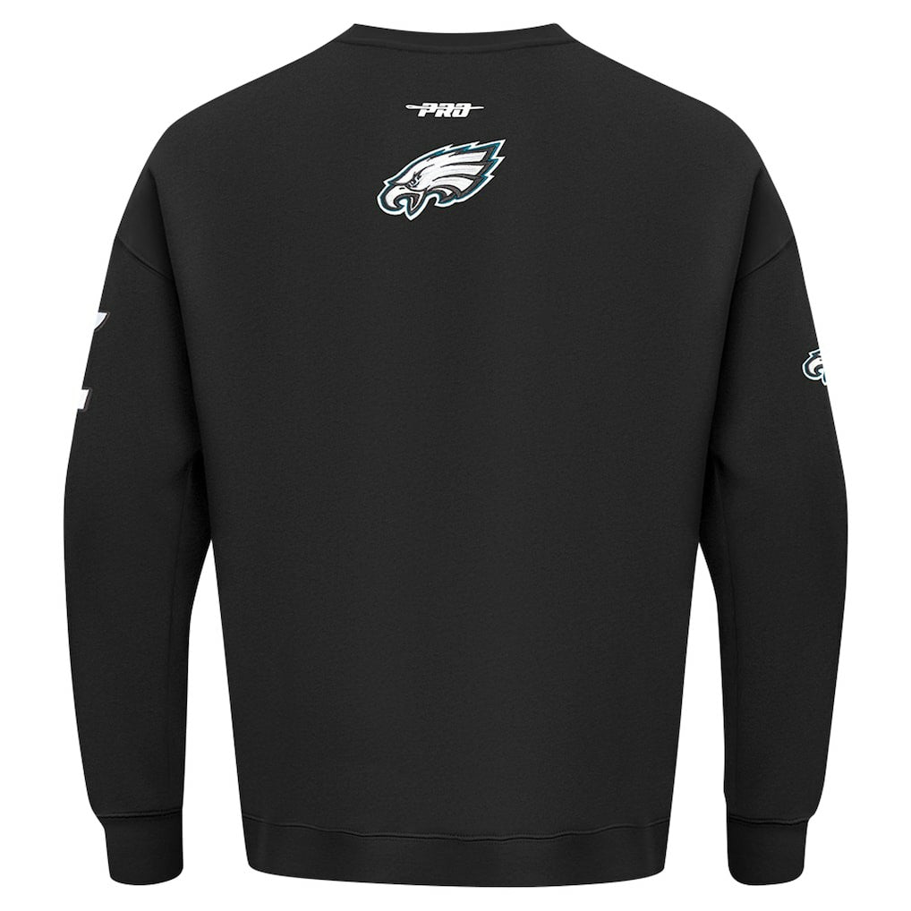 Philadelphia Eagles Pro Standard Turn It Up Drop Shoulder Pullover Sweatshirt Black - NFL