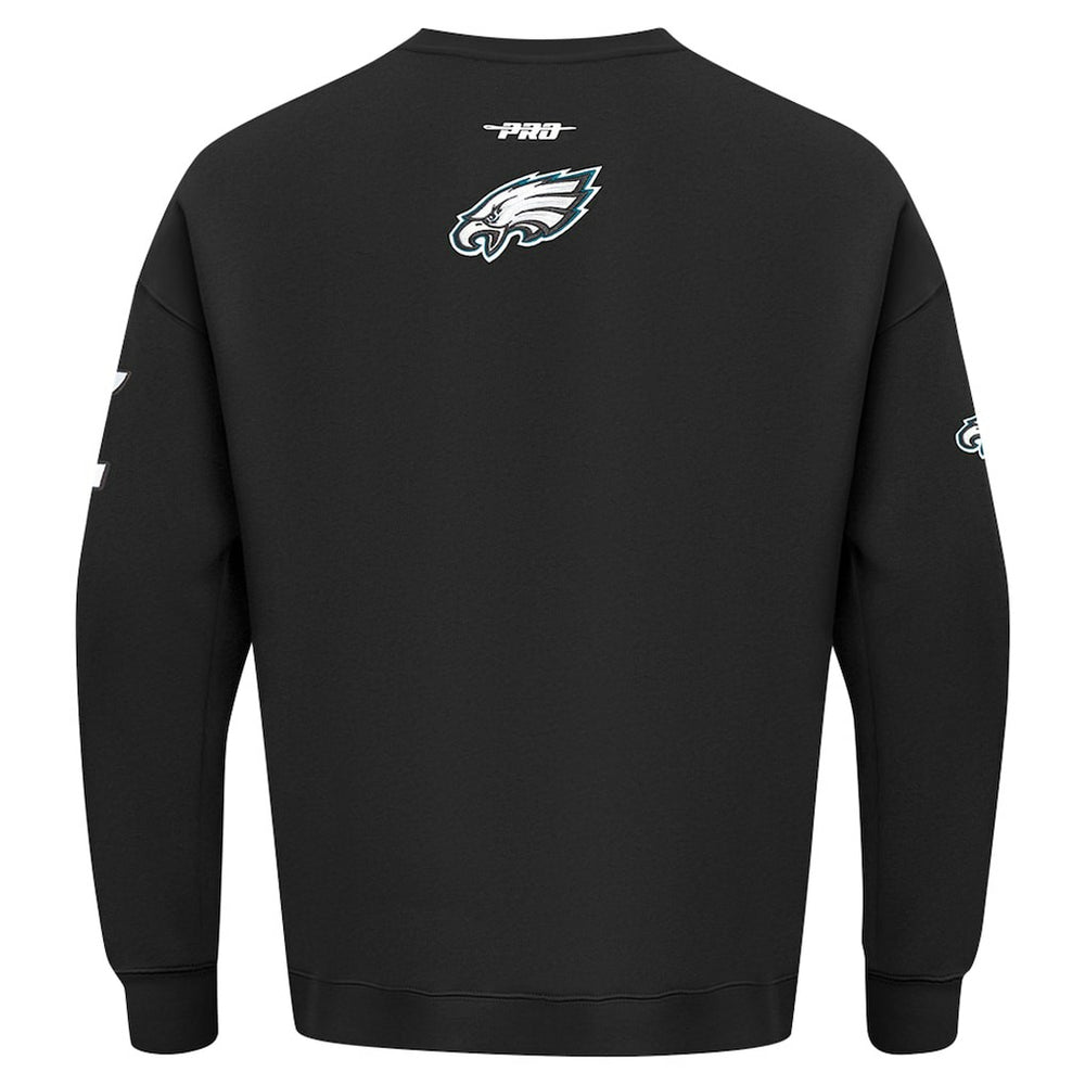 Philadelphia Eagles Pro Standard Turn It Up Drop Shoulder Pullover Sweatshirt Black - NFL