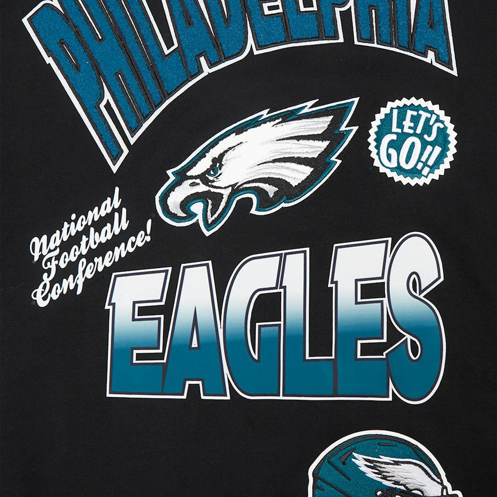 Philadelphia Eagles Pro Standard Turn It Up Drop Shoulder Pullover Sweatshirt Black - NFL