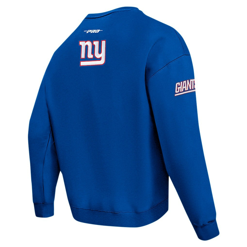 New York Giants Pro Standard Turn It Up Drop Shoulder Pullover Sweatshirt Royal - NFL