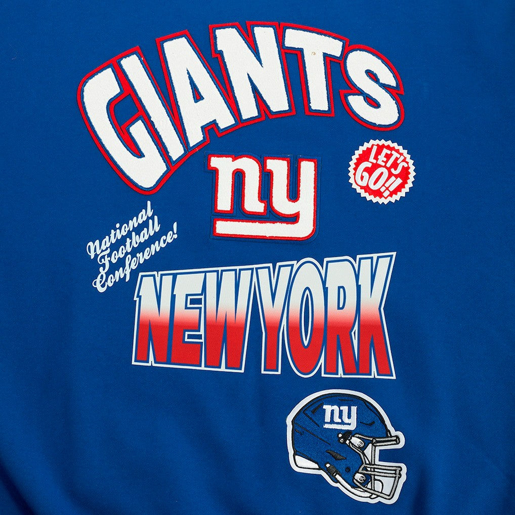 New York Giants Pro Standard Turn It Up Drop Shoulder Pullover Sweatshirt Royal - NFL