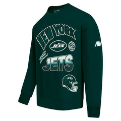 New York Jets Pro Standard Turn It Up Drop Shoulder Pullover Sweatshirt Green - NFL