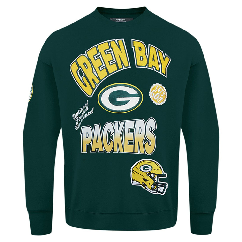 Green Bay Packers Pro Standard Turn It Up Drop Shoulder Pullover Sweatshirt Green - NFL