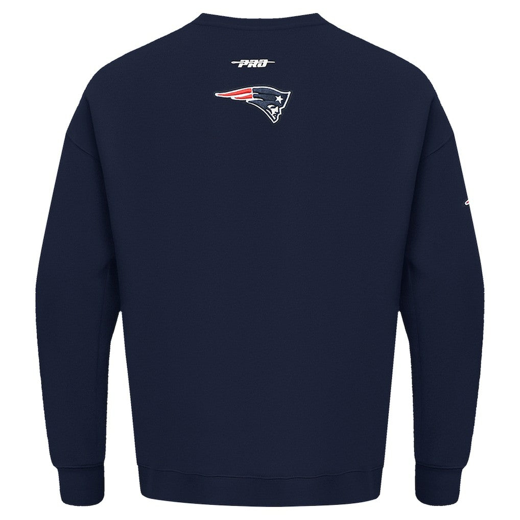 New England Patriots Pro Standard Turn It Up Drop Shoulder Pullover Sweatshirt Navy - NFL