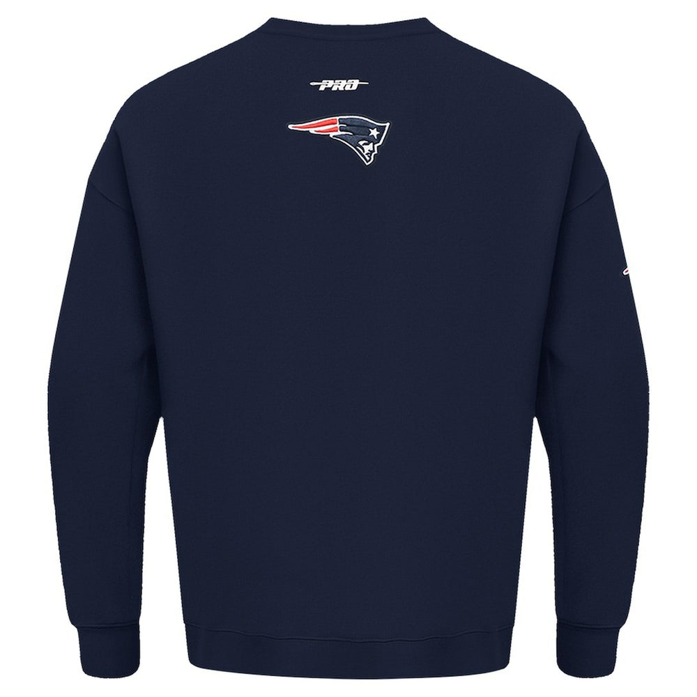 New England Patriots Pro Standard Turn It Up Drop Shoulder Pullover Sweatshirt Navy - NFL