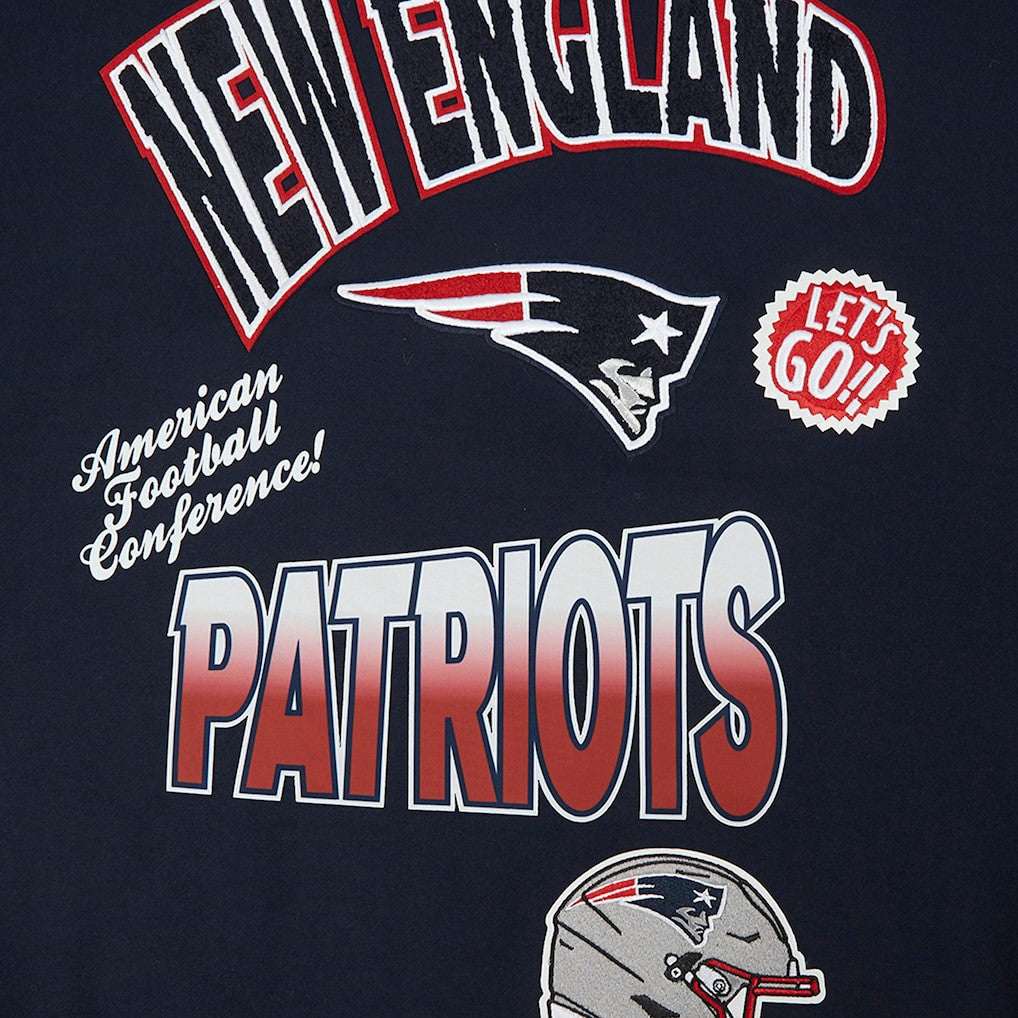 New England Patriots Pro Standard Turn It Up Drop Shoulder Pullover Sweatshirt Navy - NFL