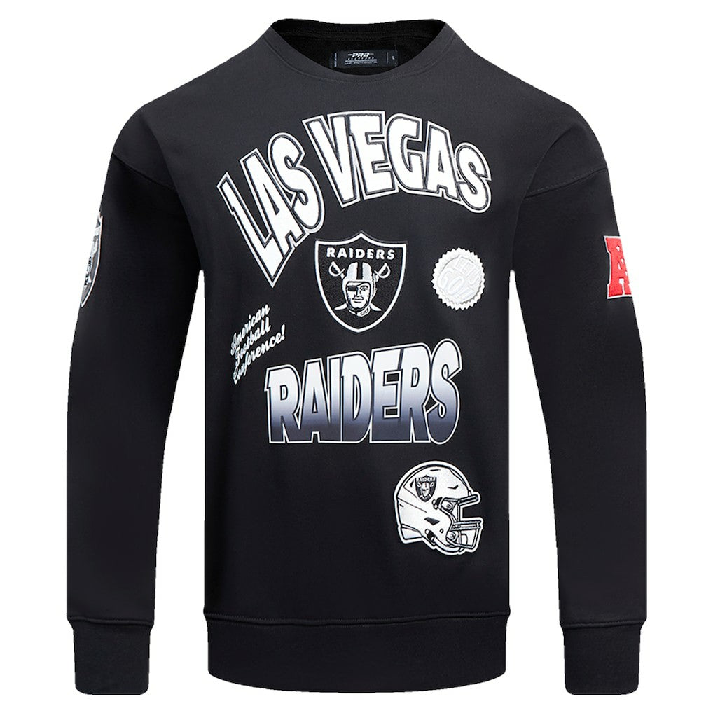 Las Vegas Raiders Pro Standard Turn It Up Drop Shoulder Pullover Sweatshirt Black - NFL