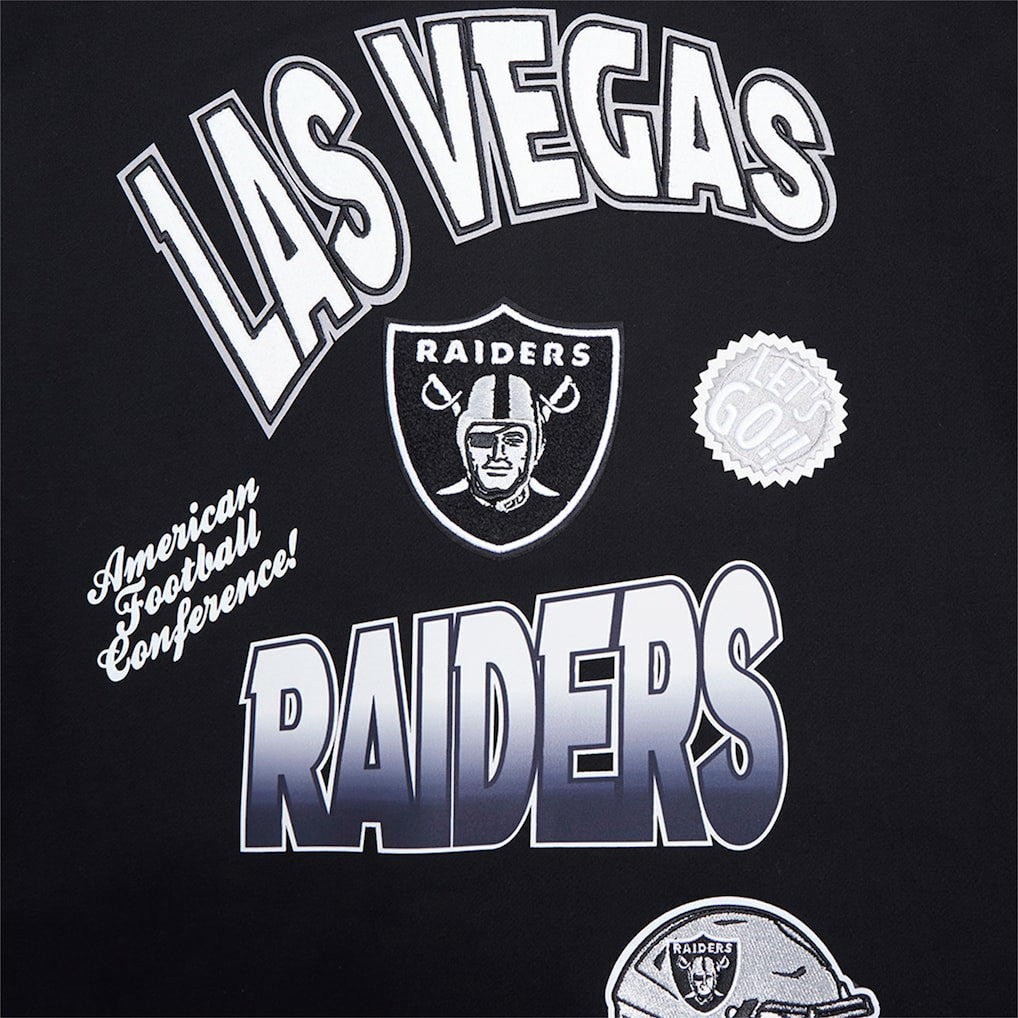 Las Vegas Raiders Pro Standard Turn It Up Drop Shoulder Pullover Sweatshirt Black - NFL