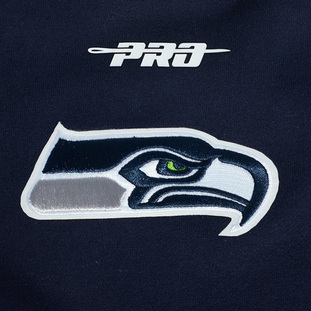 Seattle Seahawks Pro Standard Turn It Up Drop Shoulder Pullover Sweatshirt College Navy - NFL