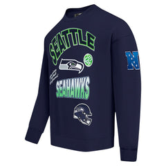Seattle Seahawks Pro Standard Turn It Up Drop Shoulder Pullover Sweatshirt College Navy - NFL