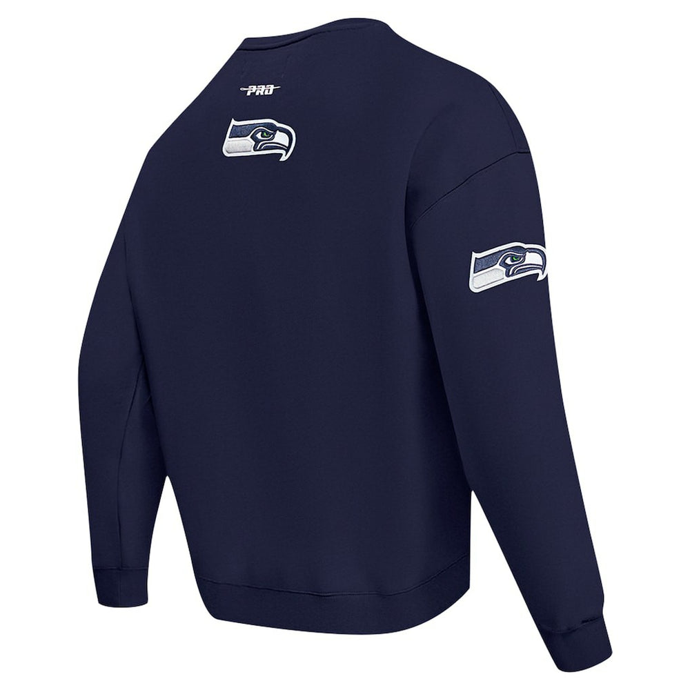 Seattle Seahawks Pro Standard Turn It Up Drop Shoulder Pullover Sweatshirt College Navy - NFL