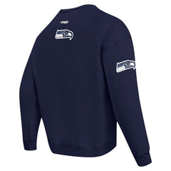 Seattle Seahawks Pro Standard Turn It Up Drop Shoulder Pullover Sweatshirt College Navy - NFL