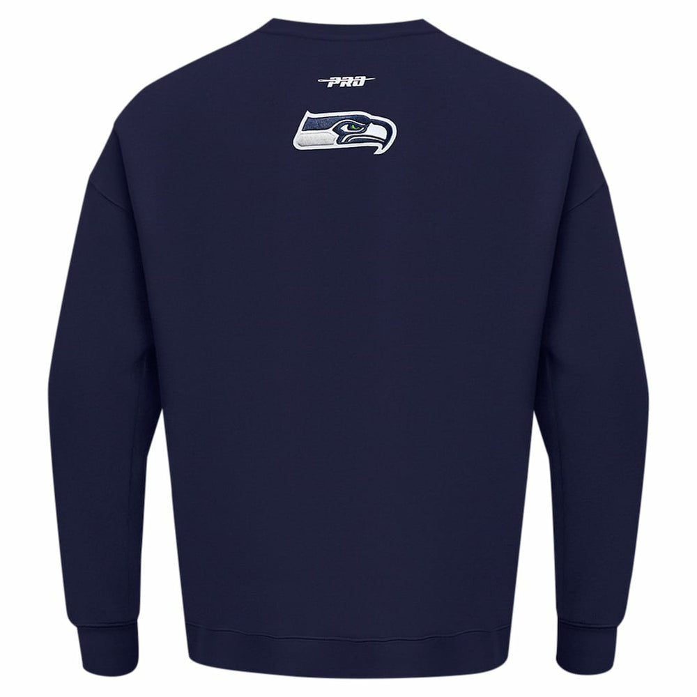 Seattle Seahawks Pro Standard Turn It Up Drop Shoulder Pullover Sweatshirt College Navy - NFL