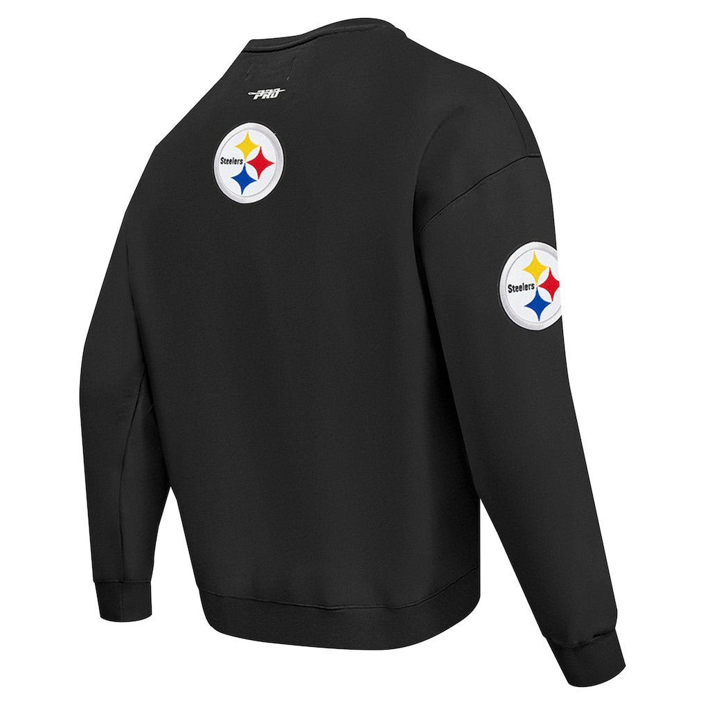 Pittsburgh Steelers Pro Standard Turn It Up Drop Shoulder Pullover Sweatshirt Black - NFL