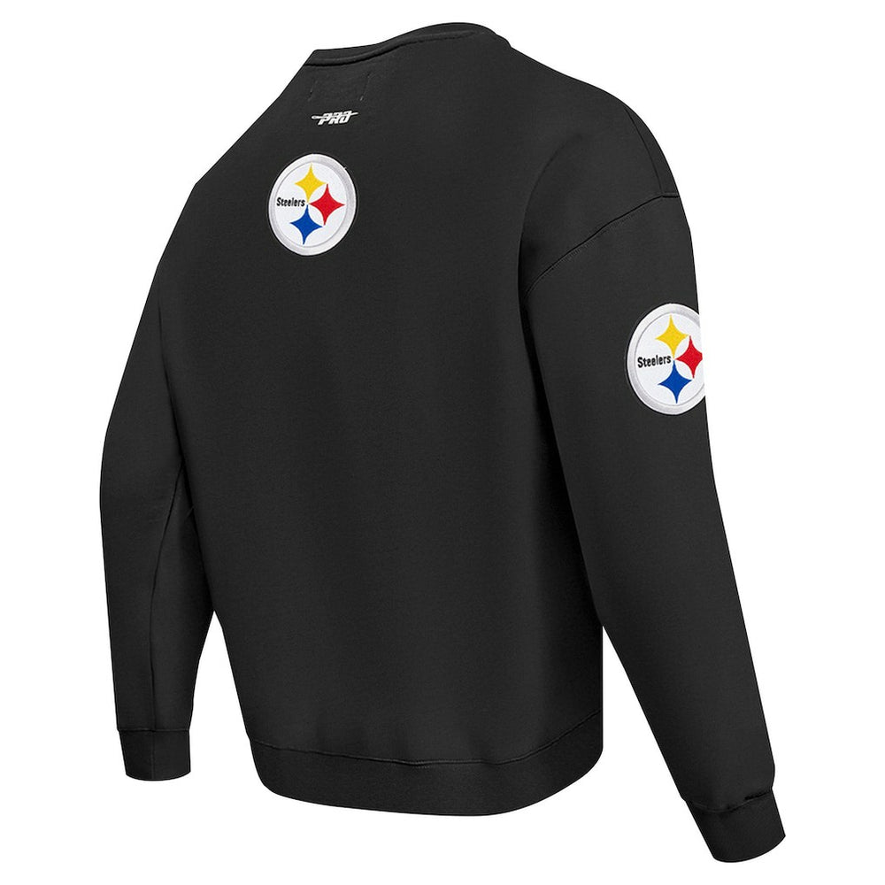 Pittsburgh Steelers Pro Standard Turn It Up Drop Shoulder Pullover Sweatshirt Black - NFL