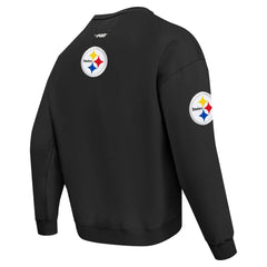 Pittsburgh Steelers Pro Standard Turn It Up Drop Shoulder Pullover Sweatshirt Black - NFL