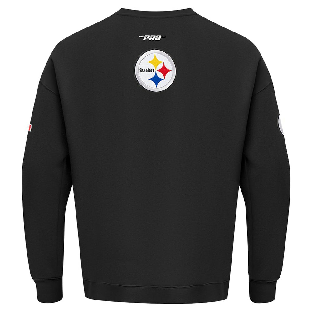 Pittsburgh Steelers Pro Standard Turn It Up Drop Shoulder Pullover Sweatshirt Black - NFL